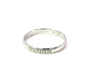 Prsten z bílého zlata s diamanty, vel. 59,5