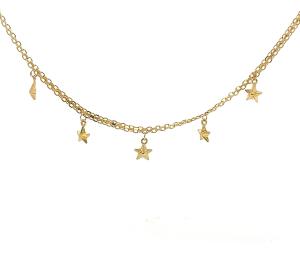 Starožitný zlatý náhrdelník s přívěsy, 6,0 g