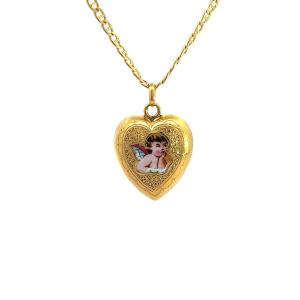 Pozlacený stříbrný přívěs se smaltem, srdce