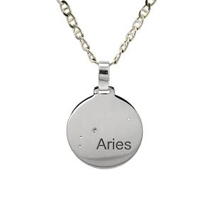 Přívěs z bílého zlata se zirkony, znamení berana