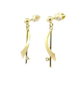 Zlaté náušnice se zirkony, šroubek