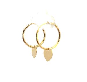 Zlaté náušnice, kruhy s přívěsy