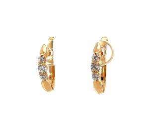 Náušnice z růžového zlata se zirkony, visací