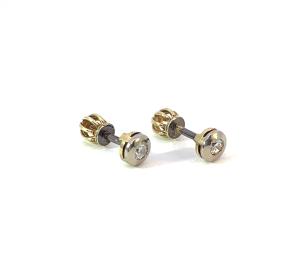 Zlaté náušnice se zirkony, šroubek