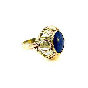 Zlatý prsten s lapis lazuli, vel. 61