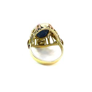 Zlatý prsten s lapis lazuli, vel. 61