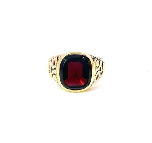 Starožitný zlatý prsten s almandinem, ve. 53