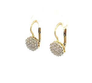 Zlaté náušnice se zirkony, visací