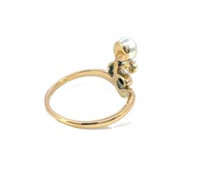 Starožitný zlatý prsten s diamanty, vel. 56
