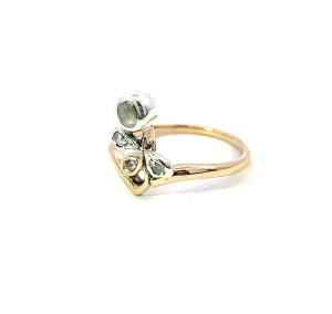 Starožitný zlatý prsten s diamanty, vel. 56