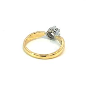 Zlatý prsten s diamantem, 18 k, vel. 53