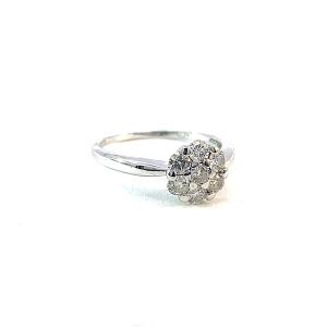 Zlatý prsten s diamanty, 18 k, vel. 51