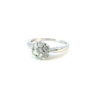 Zlatý prsten s diamanty, 18 k, vel. 51
