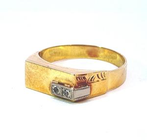 Zlatý prsten se zirkony, vel. 67