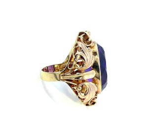Zlatý prsten s ametystem, vel. 53, 17,26 g