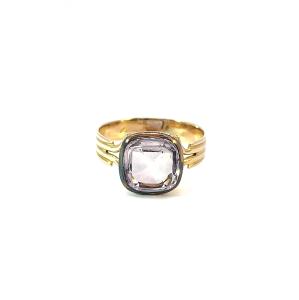 Starožitný zlatý prsten s ametystem, Rakousko-Uhersko, vel. 60,5