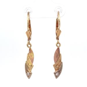 Zlaté náušnice se zirkonem, visací