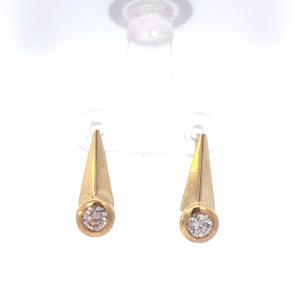 Zlaté náušnice se zirkony, visací