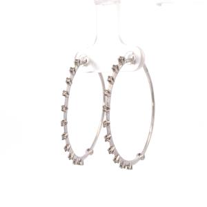 Náušnice z bílého zlata se zirkony, kruhy