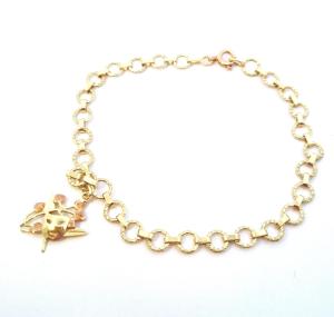 Starožitný zlatý náramek s přívěsem, první republika, 5,44 g