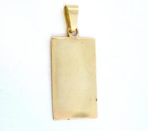 Zlatý přívěs s monogramem S.P., destička