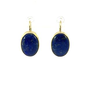 Zlaté náušnice s lapis lazuli, visací