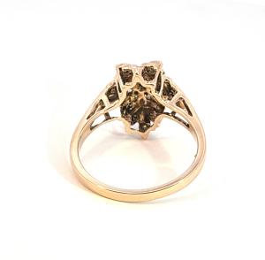 Zlatý prsten s diamanty, 9 k, vel. 64