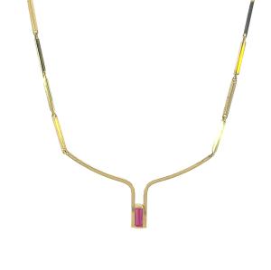 Starožitný zlatý kolier s rubínem, 7,95 g