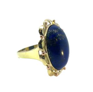 Zlatý prsten s lapis lazuli, vel. 61