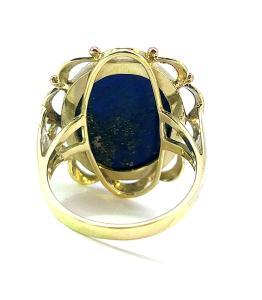 Zlatý prsten s lapis lazuli, vel. 61