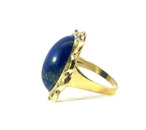 Zlatý prsten s lapis lazuli, vel. 61