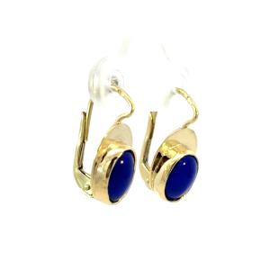 Zlaté náušnice s lapis lazuli, visací
