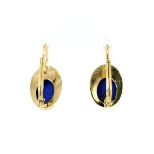 Zlaté náušnice s lapis lazuli, visací