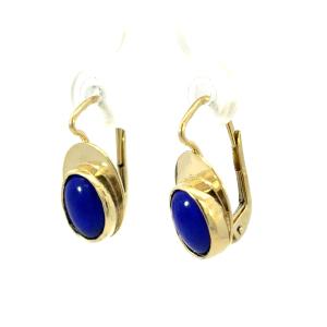 Zlaté náušnice s lapis lazuli, visací