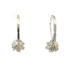 Náušnice z bílého zlata se zirkony, visací