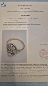 Starožitný zlatý prsten s diamanty, vel. 57,5