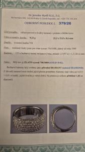 Zlatý prsten s diamanty, 18 k, vel. 53