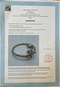 Starožitný zlatý prsten s diamanty, vel. 56
