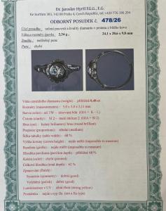 Starožitný zlatý prsten s diamantem, první republika, vel. 57
