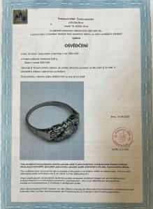 Zlatý prsten s diamanty, vel. 57,5