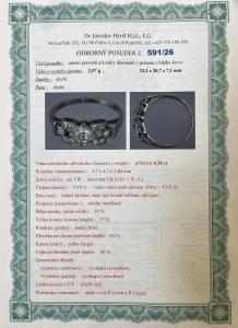 Zlatý prsten s diamanty, vel. 57,5