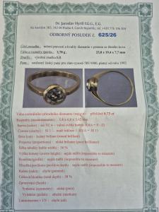 Zlatý prsten s diamantem 0,73 ct, vel. 54